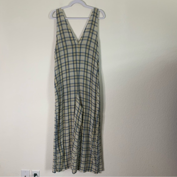 Urban outfitters women’s plaid button v neck jumpsuit pockets M - Picture 8 of 10